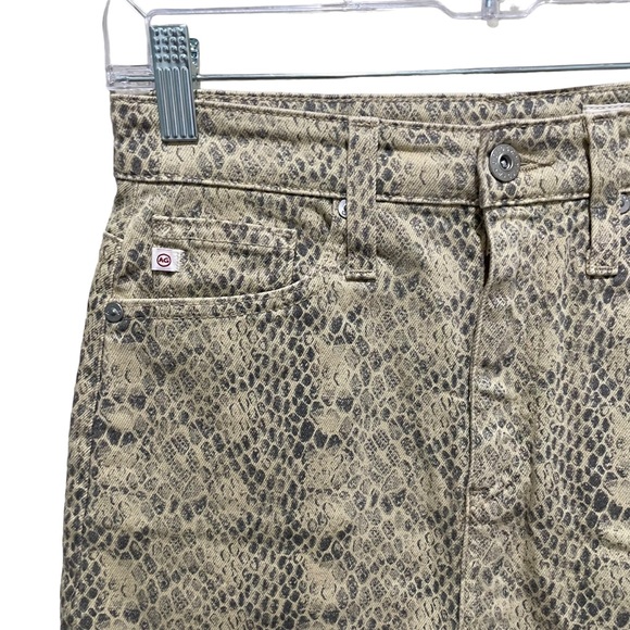 AG Adriano Goldschmied The Vera Mini Skirt Silk Python Fresh Sand Size 26 - Picture 6 of 10